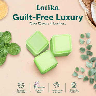 Latika Breathe & Release Aromatherapy Shower Steamer - Eucalyptus and Peppermint Essential Oils for Stress Relief, Relaxation and Anxiety Support Long-Lasting, Natural, Vegan Shower Must-Haves