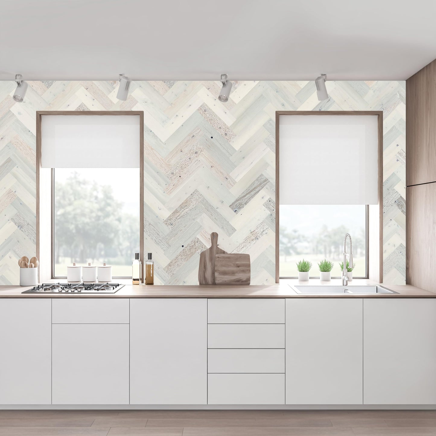 TIMBERCHiC 100% Wood Wall Planks - Made in USA - Peel-and-Stick Wall Panels for Interior Decor - DIY Adhesive Wall Panels, Coastal White (3" x 10 Sq Ft)
