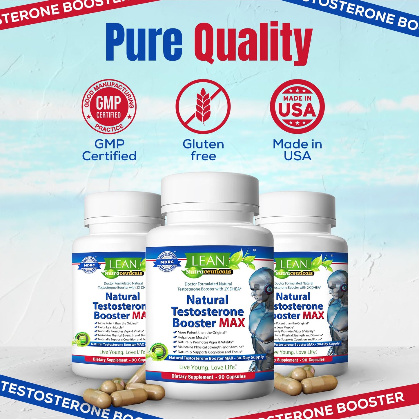 Testosterone Booster for Men over 50, Max Male Test Enhancing Pill, Libido Muscle Growth Super Workout Energy Supplement, Tongkat Ali, Tribulus, Maca Root, Horny Goat Weed, DHEA, Boron 90 Capsules