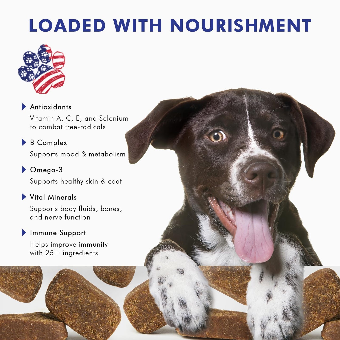 Pawfetto Advanced Daily Multivitamin Support for Dogs, Multi-Vitamin and Mineral Supplement with Essential Fatty Acids and Antioxidants, Vegetable Flavour, Perfect For Your Pampered Pet (60 Dog Chews)