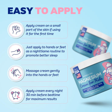 Magnesium Cream for Kids - Soothing Relief & Relaxation with Calendula, Aloe Vera, Shea Butter - Topical Magnesium Cream for Sleep - USA Made - (4 oz, Unscented)