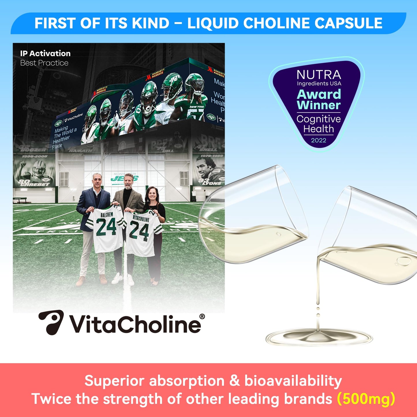 I LOVE HEALTH Award Winner - Liquid Choline Supplement - 500mg – Pregnancy & Baby Brain Support - Liver LDL & HDL Level Support– 60 Caps – Made in USA