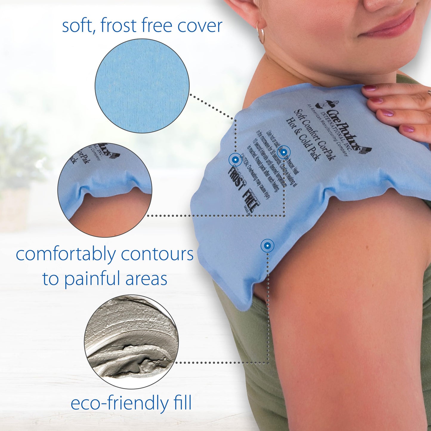 Core Products Soft Comfort CorPak, No Frost Hot and Cold Therapy Pack - 6" x 10", Made in The USA