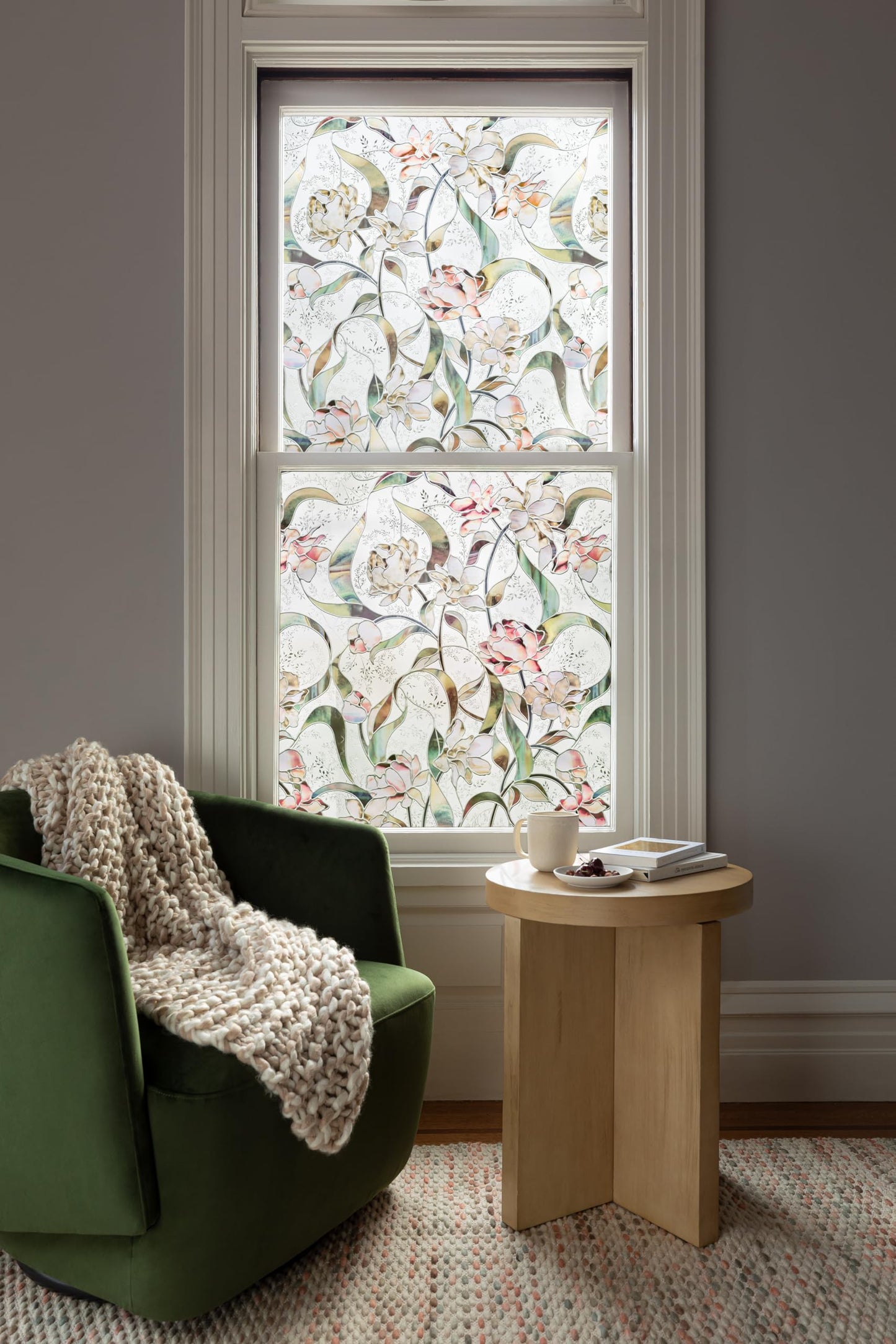 Artscape | Privacy Window Film with Vibrant Colored Pattern | Non-Adhesive & UV Protection | Easy to Apply & Removable | 24 x 36 Inches | Made in USA