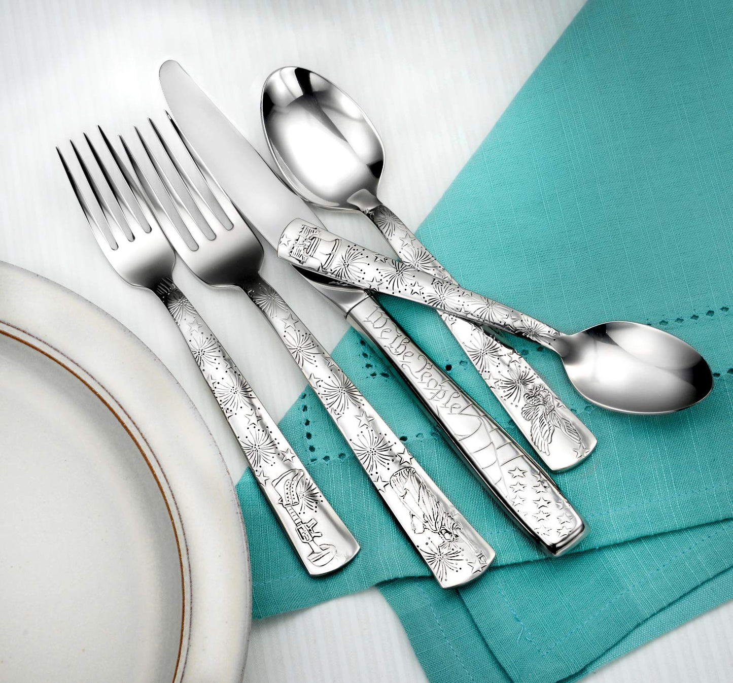 Liberty Tabletop Liberty 45pc Flatware Set Service For 8 Serving Set Included MADE IN USA