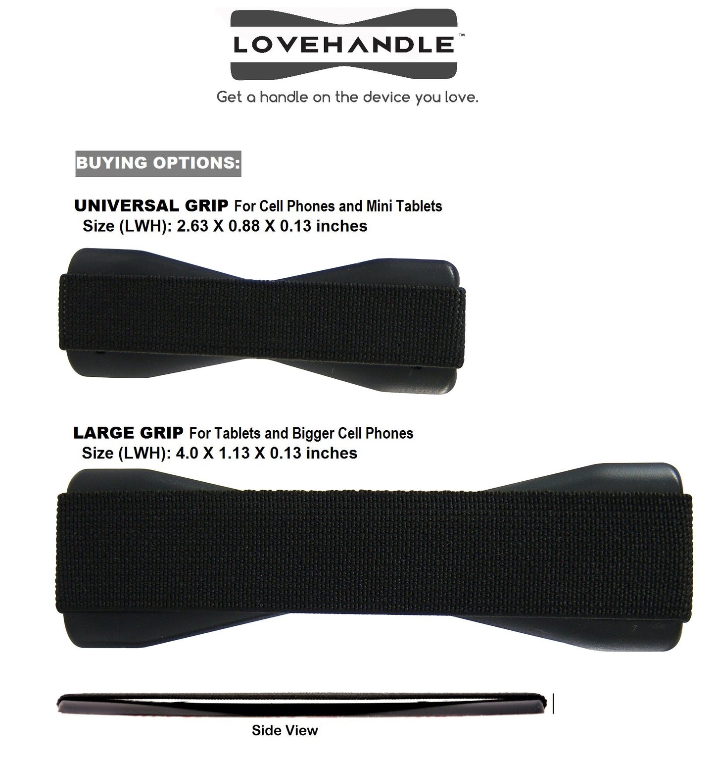 LOVEHANDLE Phone Grip - Universal Phone Strap and Phone Grips for Back of Phone - Convenient Cell Phone Holder for Hand That Fits Most Smartphones and Mini Tablets - Made in The USA