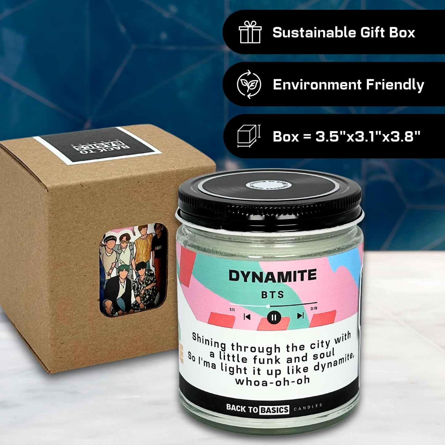 Back to Basics Candles | Dynamite - 9oz Soy Wax Cucumber Melon Scented Candle for Home Decor, Birthday Gifts for Women, Men, Best Friend | Relaxing Aromatherapy Made in USA