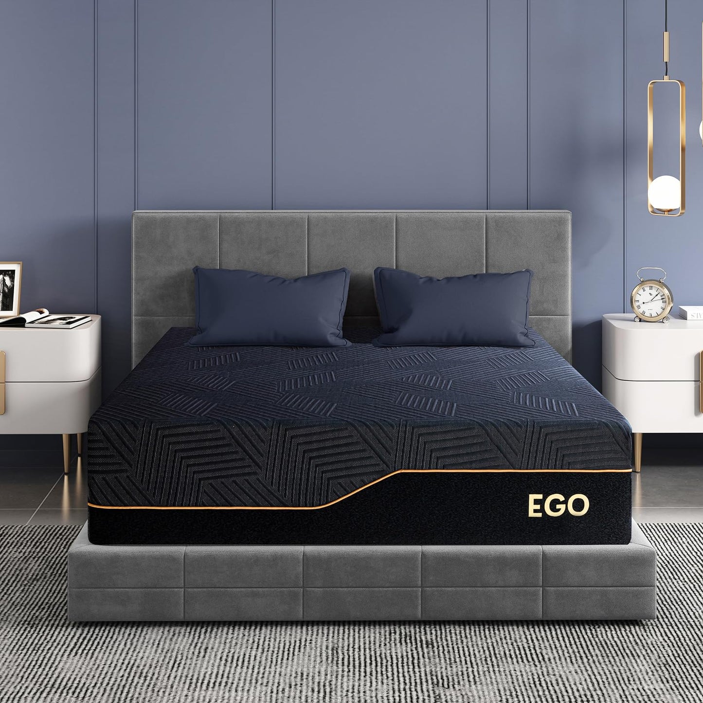 EGOHOME Memory Foam Mattress for Back Pain, Cooling Gel Mattress Bed in a Box, Made in USA, CertiPUR-US Certified, Therapeutic Medium Mattress