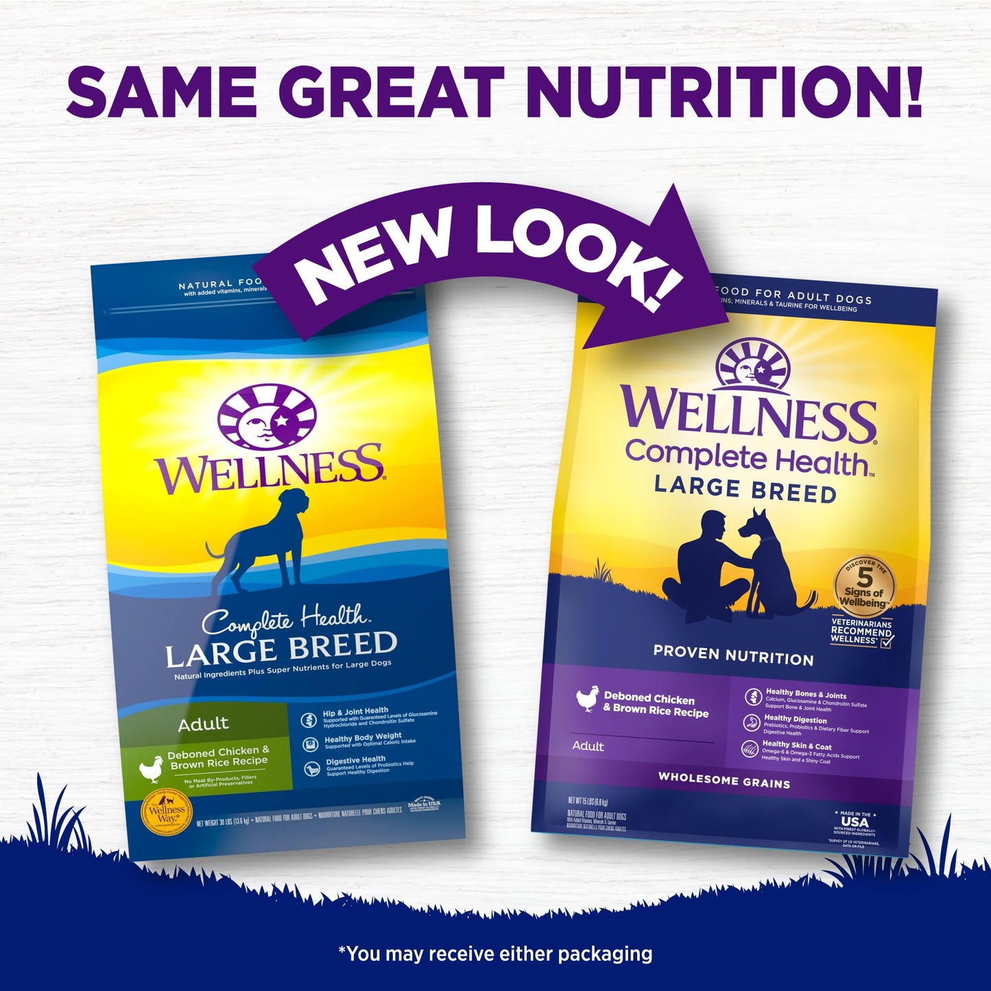 Wellness Complete Health Dry Dog Food, Wholesome Grains, Natural, Chicken & Brown Rice Recipe