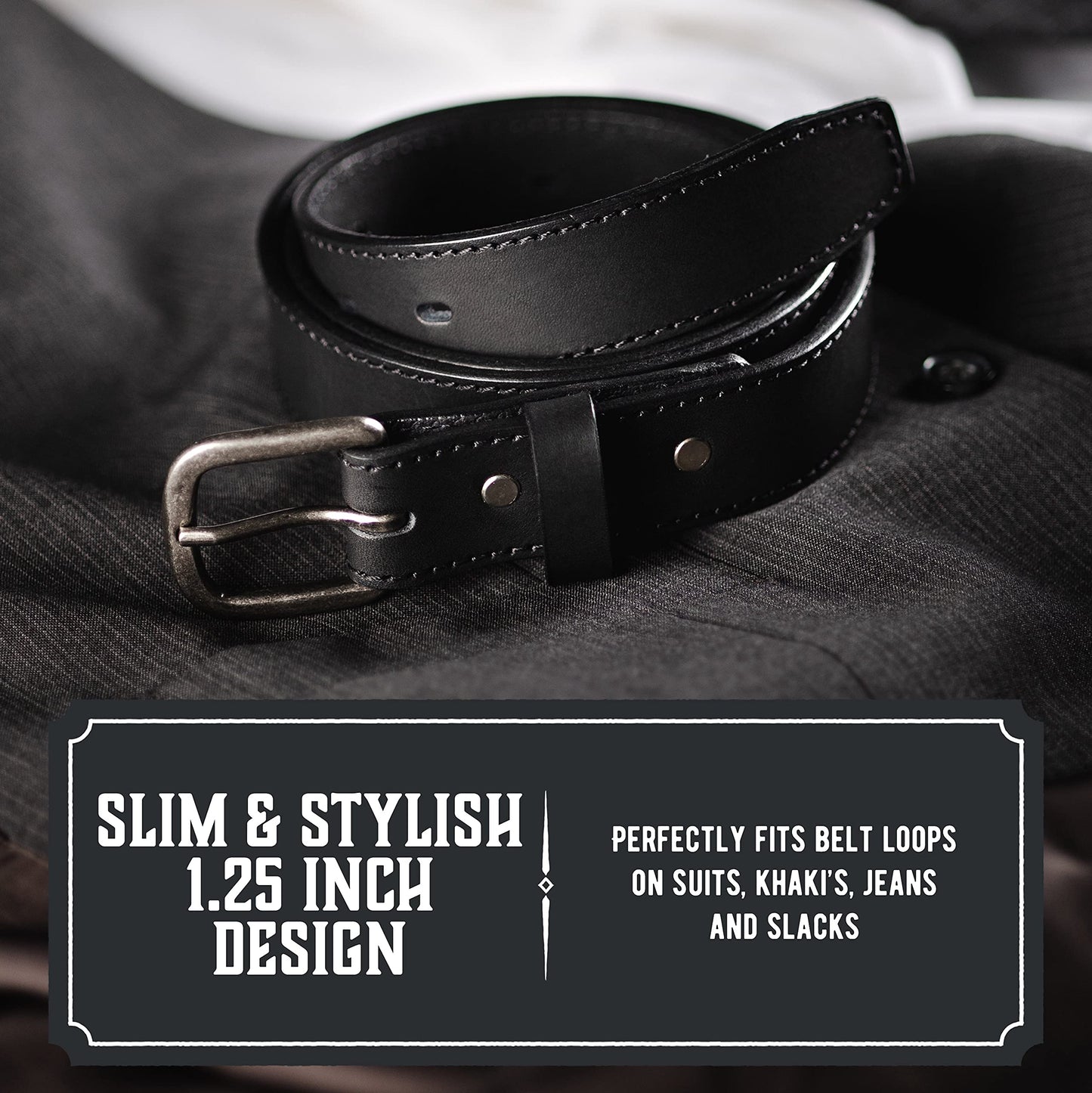 The Executive Leather Belt | Made in USA | Mens Dress/Casual Belt | Brown