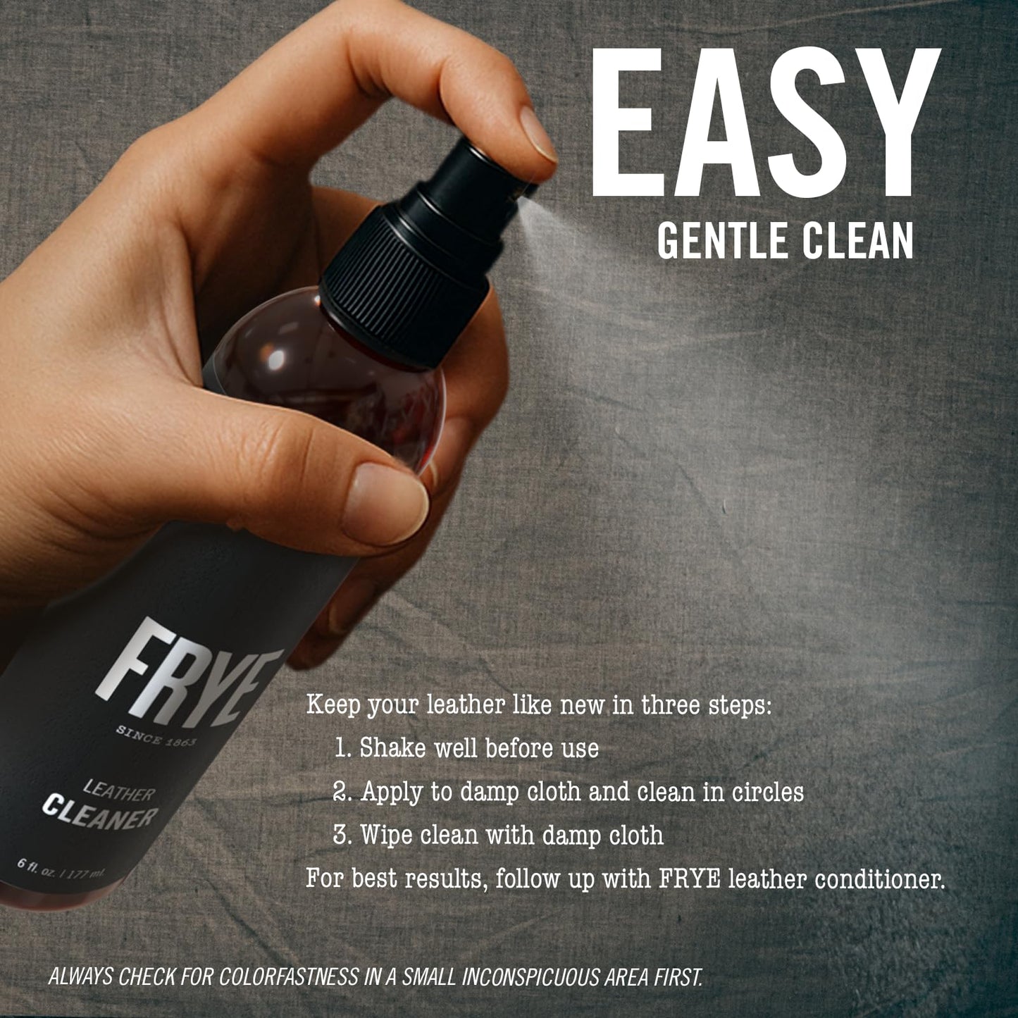 Frye Instant Leather Cleaner – Deep Clean for Leather | Non-Toxic, Made in USA | Gently Lifts Dirt from Shoes, Boots, Couches, Purses, Bags & More