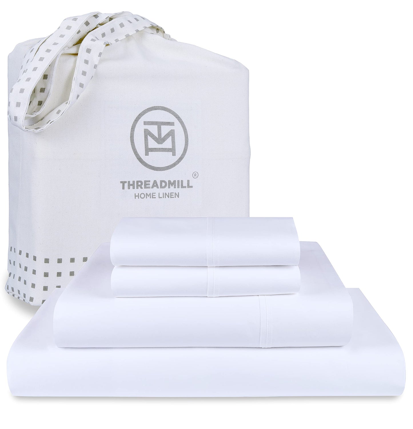 Threadmill 100% American Supima Cotton Sheets, Sheet Set 1000 Thread Count Luxury 4 PC Luxury Bedding Set, Hotel Quality Sateen Weave, Hotel Sheets with Elasticized Deep Pocket