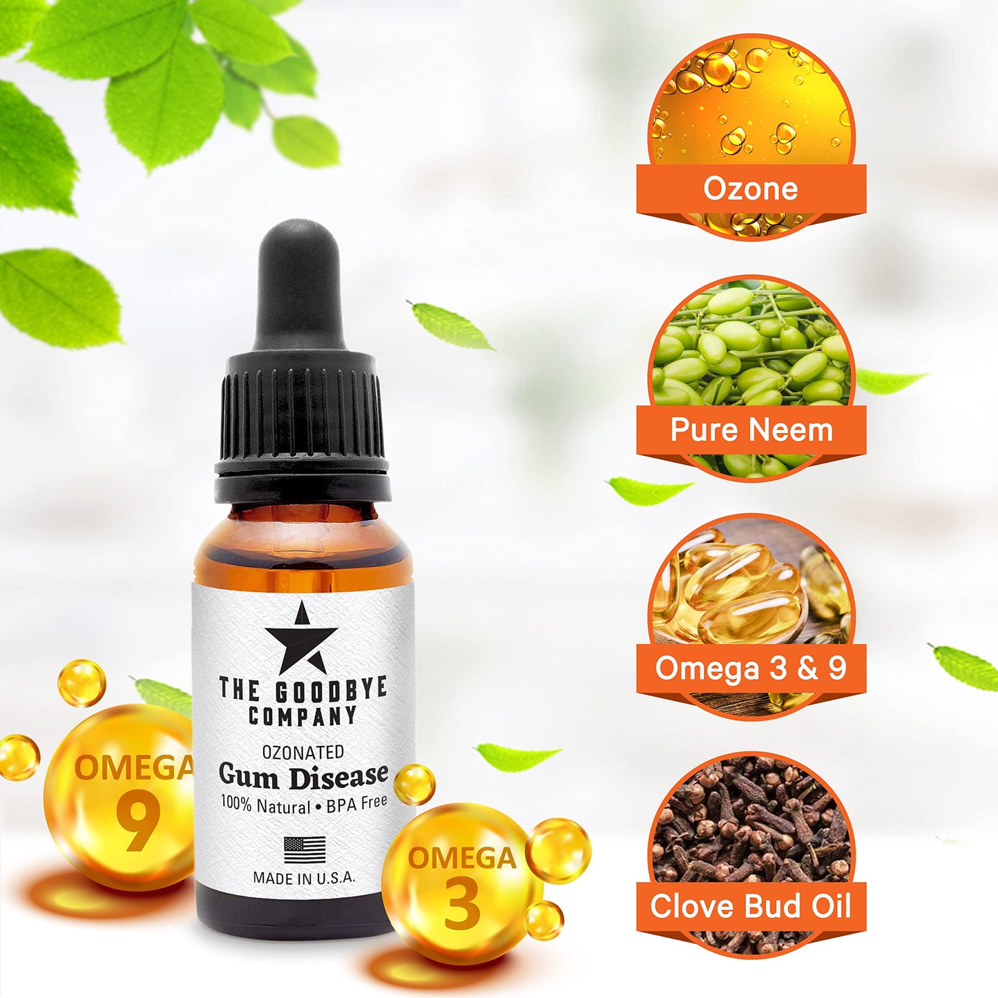 Ozonated Gum Disease Treatment - Effective and Natural Home Remedy for Treating Oral Gum Disease and Gingivitis - 100% Pure Neem and Clove Essential Oils for Complete Oral Health 15ML