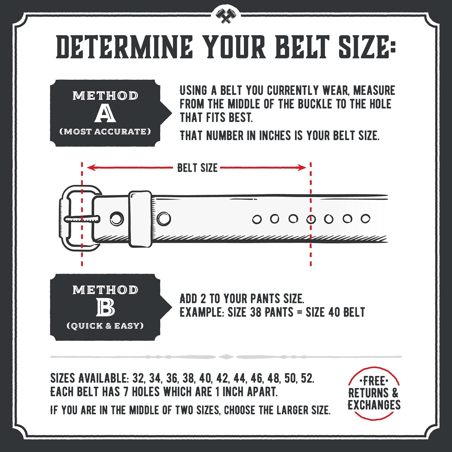 The Executive Leather Belt | Made in USA | Mens Dress/Casual Belt | Brown