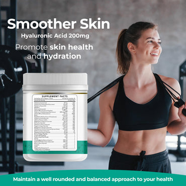 Dr Brad Stanfield Collagen Peptides + Creatine Monohydrate + Psyllium Husk + Taurine + TMG + Hyaluronic Acid + MultiVitamin & Mineral (30 Servings, Unflavored)