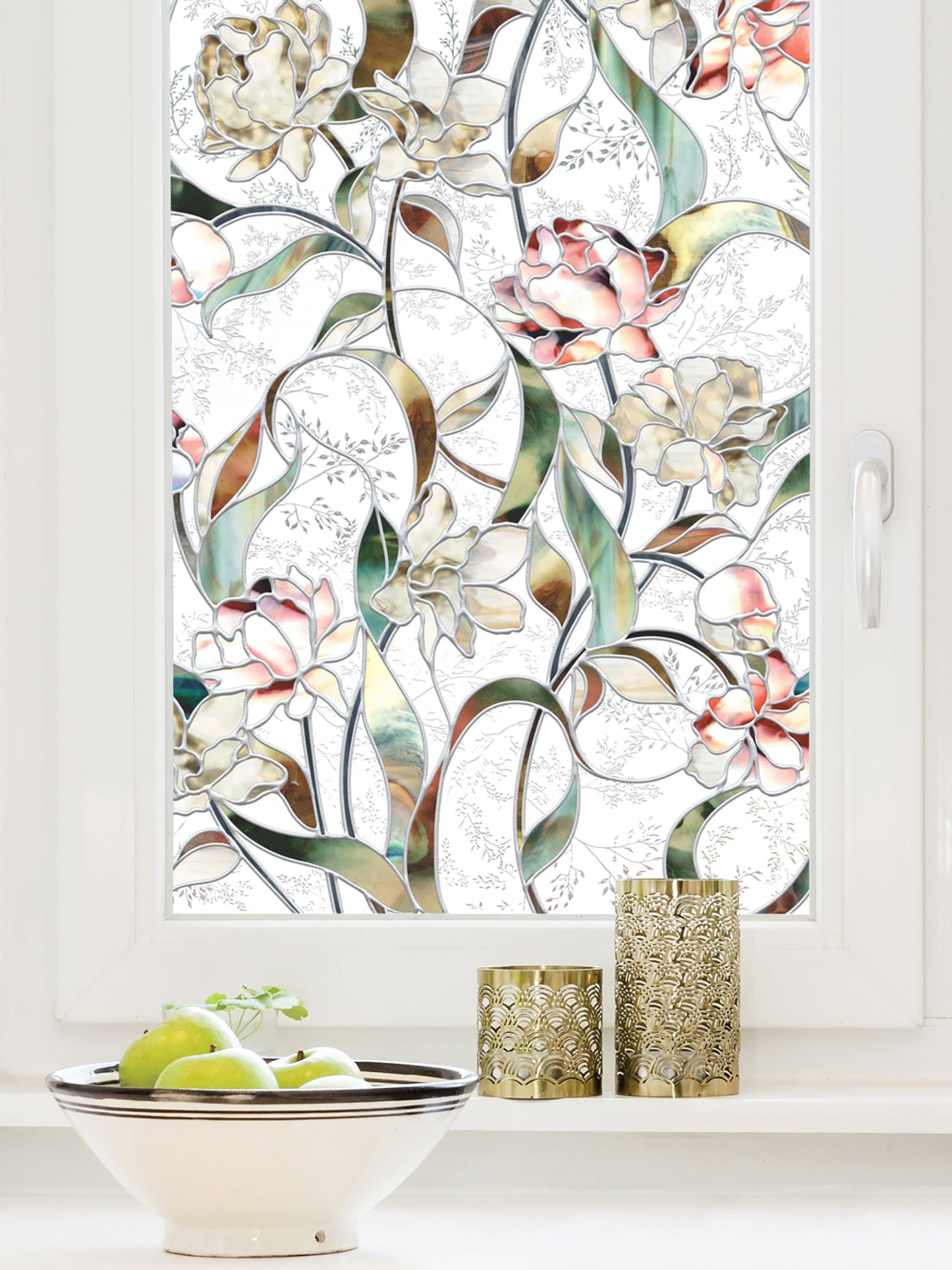 Artscape | Privacy Window Film with Vibrant Colored Pattern | Non-Adhesive & UV Protection | Easy to Apply & Removable | 24 x 36 Inches | Made in USA