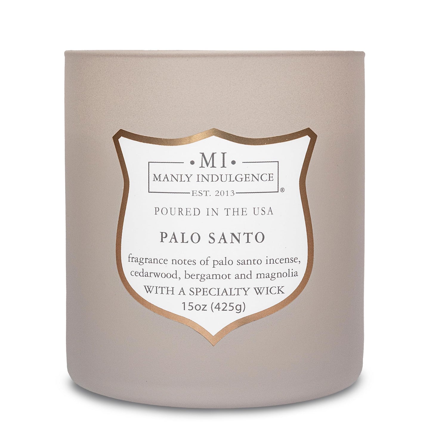 Manly Indulgence Palo Santo Scented Candles for Men, 15 oz Wooden Wick, Fathers Day Candle, 60H Burn, Candles for Home Scented - Made in The USA