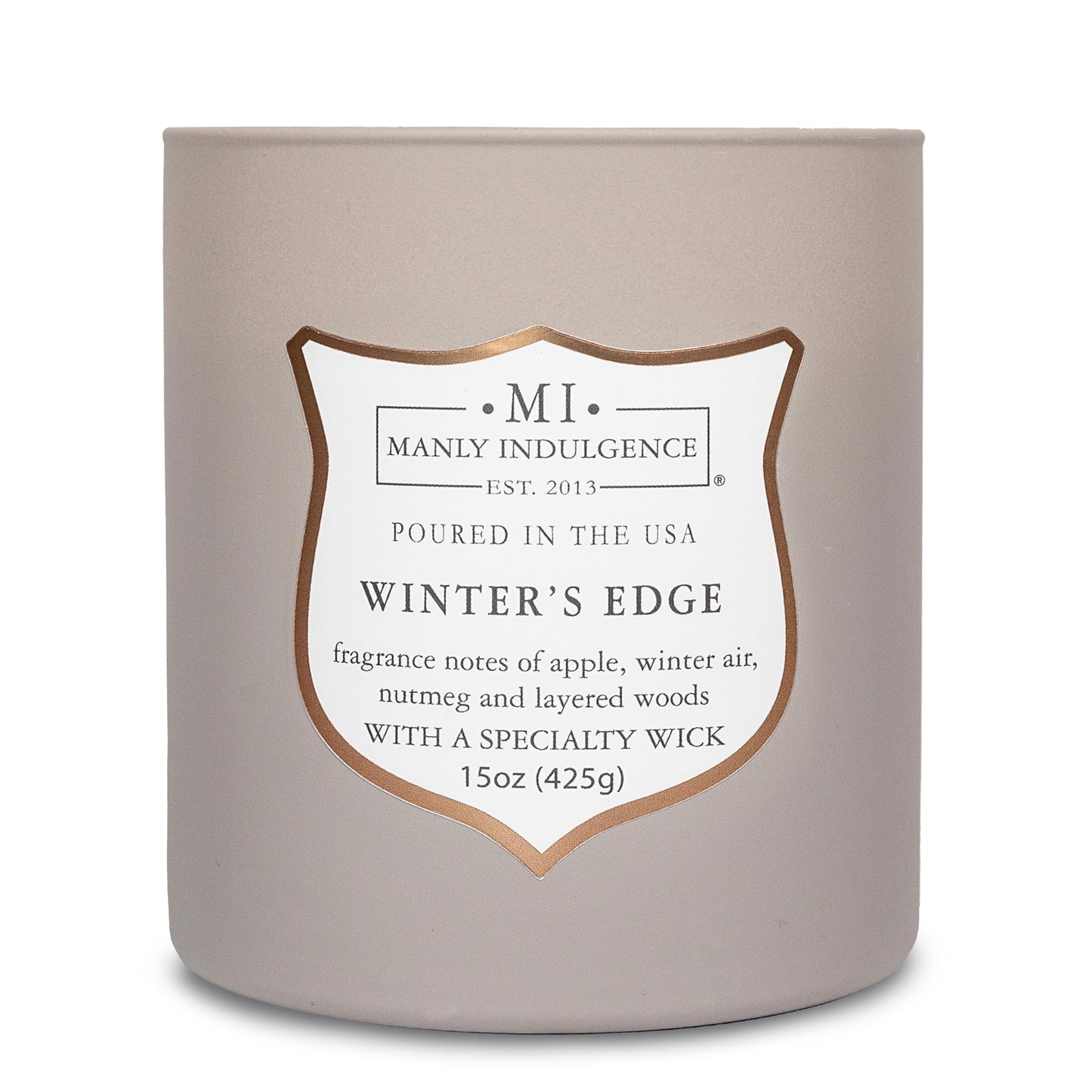 Manly Indulgence Winters Edge Scented Candles for Men, 15 oz Wooden Wick, Fathers Day Candle, 60H Burn, Candles for Home Scented - Made in The USA