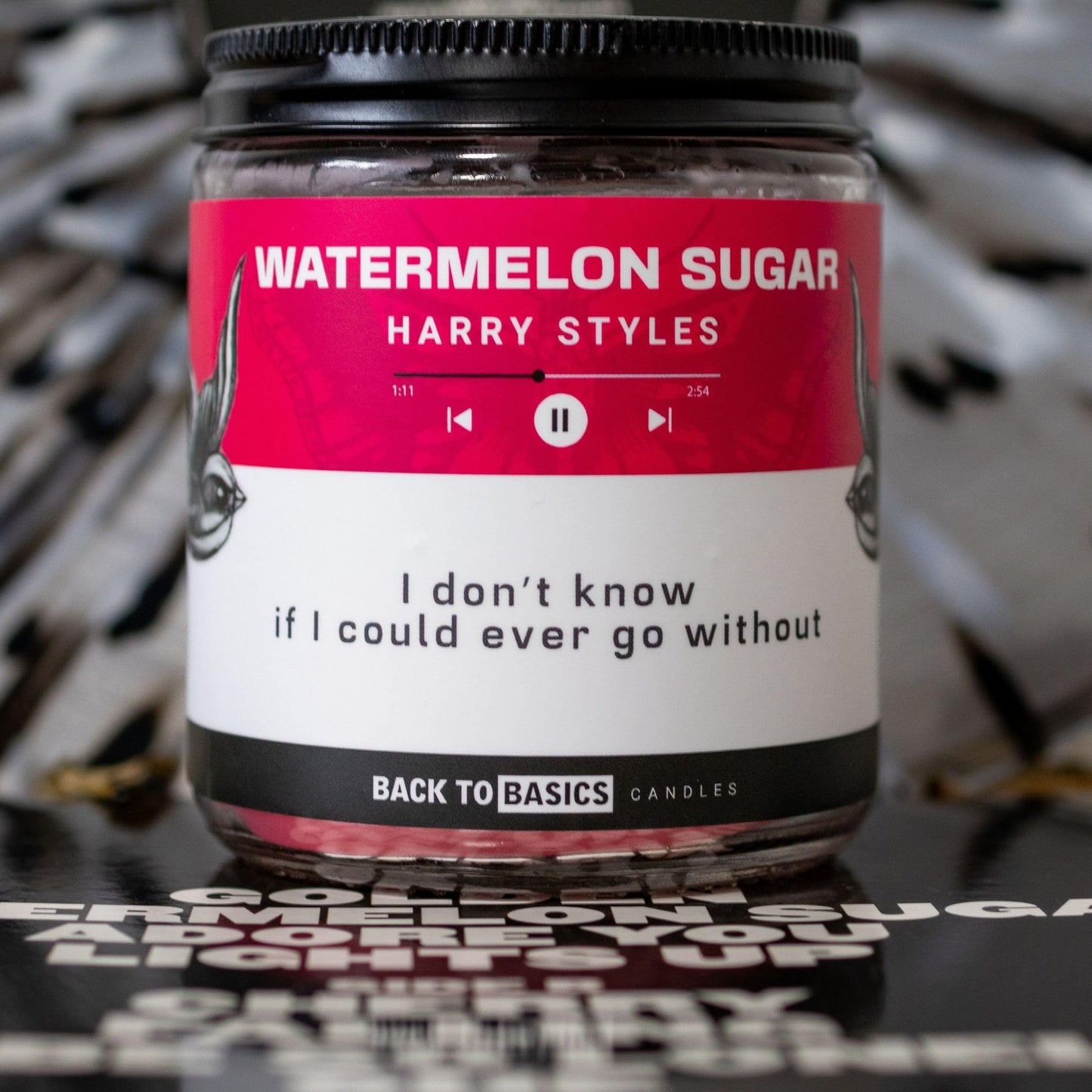 Back to Basics | Watermelon Sugar - 9oz Soy Wax Lavender Scented Candle for Home Decor, Birthday Gifts for Women, Men, Best Friend | Relaxing Aromatherapy Made in USA