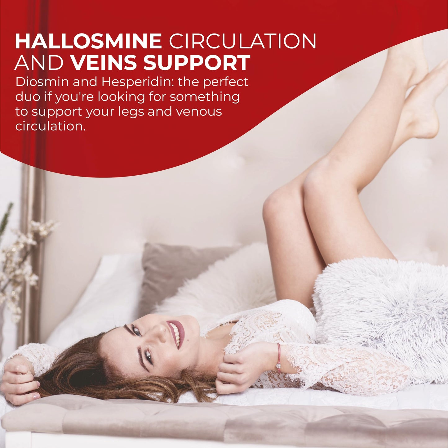 Hallusa Natural Hallosmine Ultra Diosmin 500mg & Hesperidin 150mg – Heavy Legs, Swelling & Vein - Blood Circulation Supplements, 60 Caps