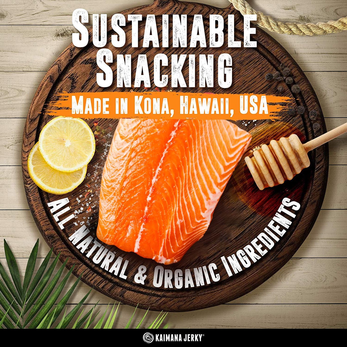 Kaimana Jerky Wild Caught Salmon Jerky - Organic Dried Fish Strips, Rich in Omega-3 & Protein, Low-Calorie, Gluten-Free, Low Sodium & Sugar - Original, Teriyaki & Spicy Flavors - 9 Pack (0.5oz)