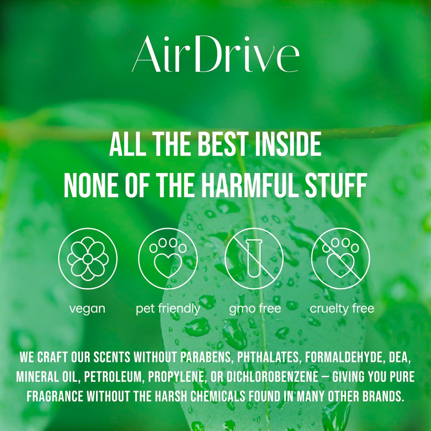 AirDrive Long Lasting Car Air Fresheners, Fragrance Oil Hanging Oil Diffuser With Wooden Cap, Non Toxic Rearview Mirror Car Accessory, Made in USA, Odor Eliminator For Car (Skyfall 2 Pack)