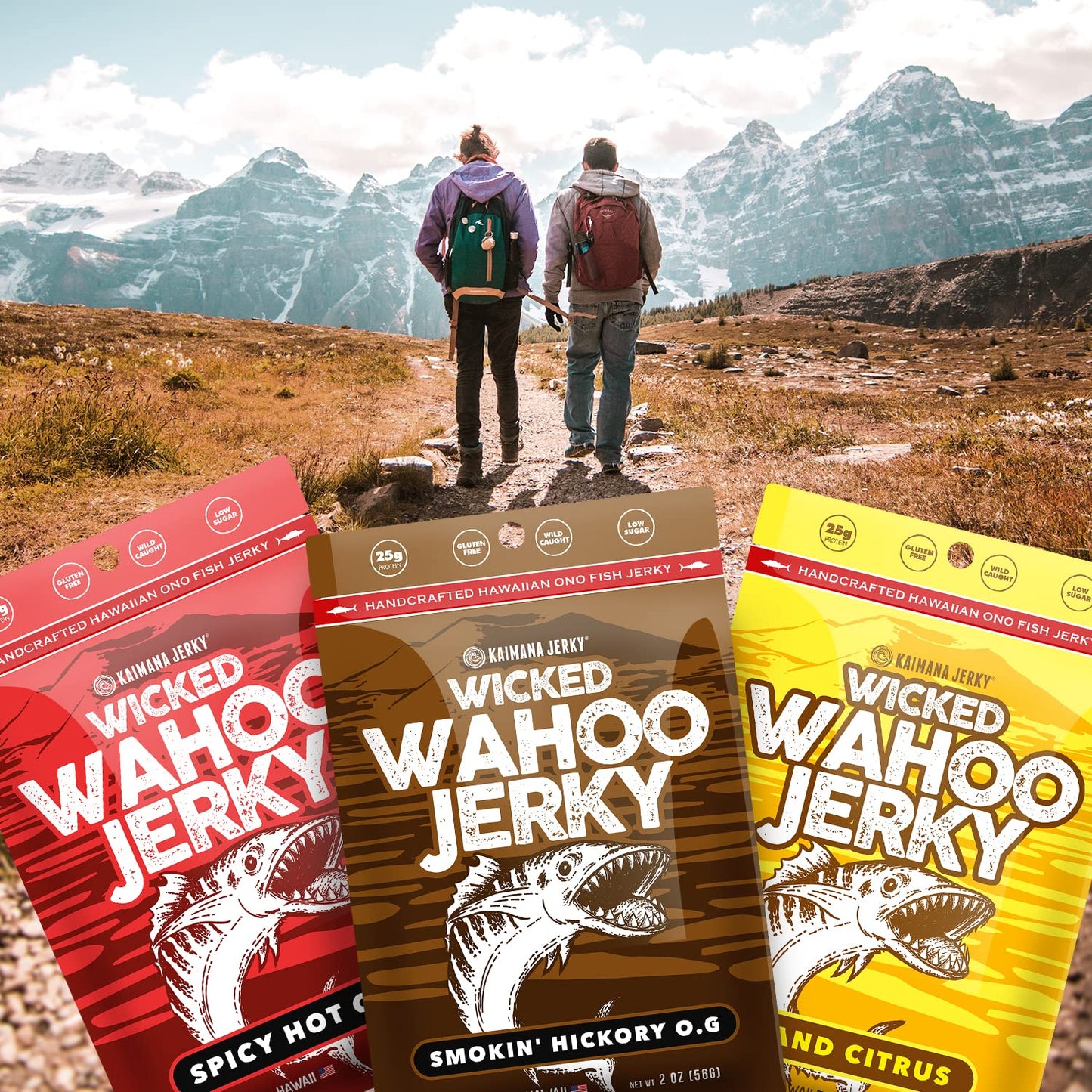 Island Citrus Wahoo Ono Fish Jerky - Zesty Umami Flavor - Artisan Crafted - Gourmet Dried Fish Strips Rich in Omega-3 & Protein - Low-Calorie Seafood Snack with Low Sodium & Sugar - 2 Ounce (3 Pack)
