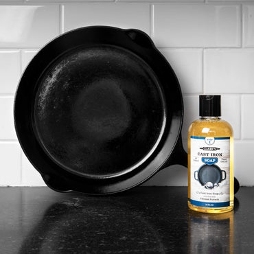 CLARK'S Cast Iron Cleaner 12 oz, Made in USA, Plant Based Coconut Cast Iron Soap for Skillets, Griddles Etc. - Protects, and Restores Cookware