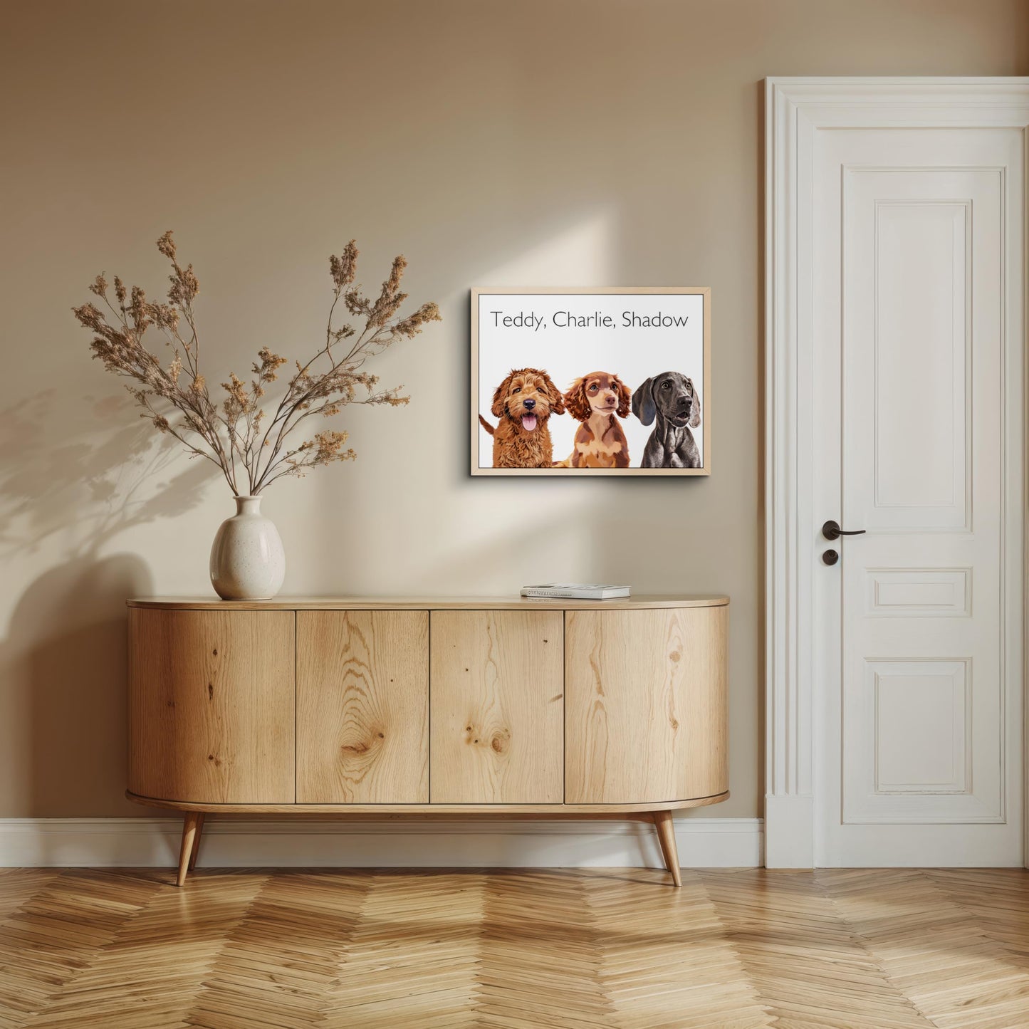Custom Pet Portrait Wall Art - Personalized Dog or Cat Painting from Photo - Framed or Unframed, Create Your Own Framed Wall Art Animal Portrait- Heartwarming Keepsake for Dog Lovers
