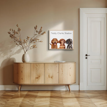 Custom Pet Portrait Wall Art - Personalized Dog or Cat Painting from Photo - Framed or Unframed, Create Your Own Framed Wall Art Animal Portrait- Heartwarming Keepsake for Dog Lovers