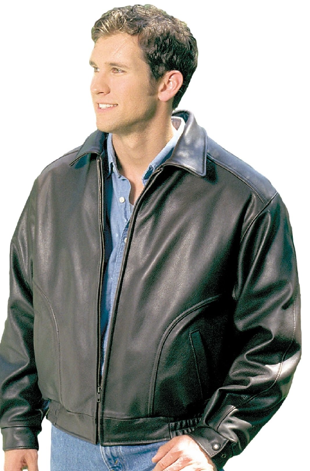 Reed Men's All American Bomber Leather Jacket Union Made in USA