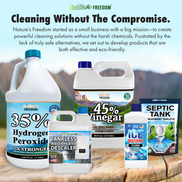 Nature's Freedom Tankless Water Heater Flush Descaler, Gallon (128 oz) – Professional Non-Toxic Descaling Solution, Biodegradable, Made in the USA
