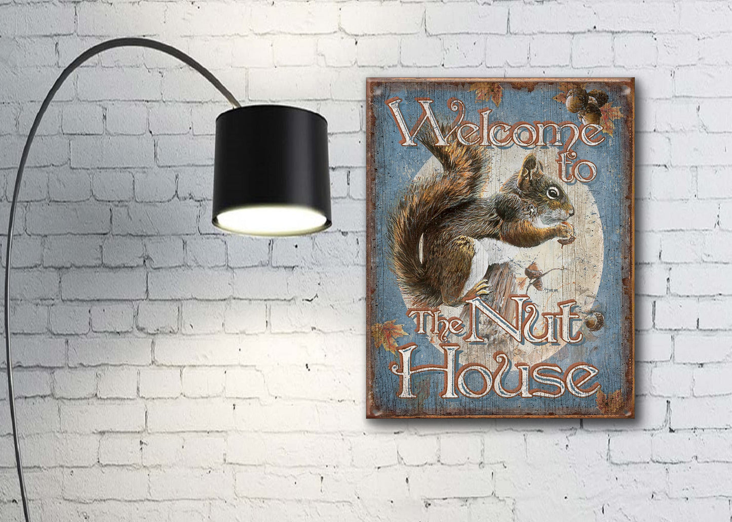 Desperate Enterprises Welcome to The Nut House Tin Sign - Nostalgic Vintage Metal Wall Decor - Made in USA