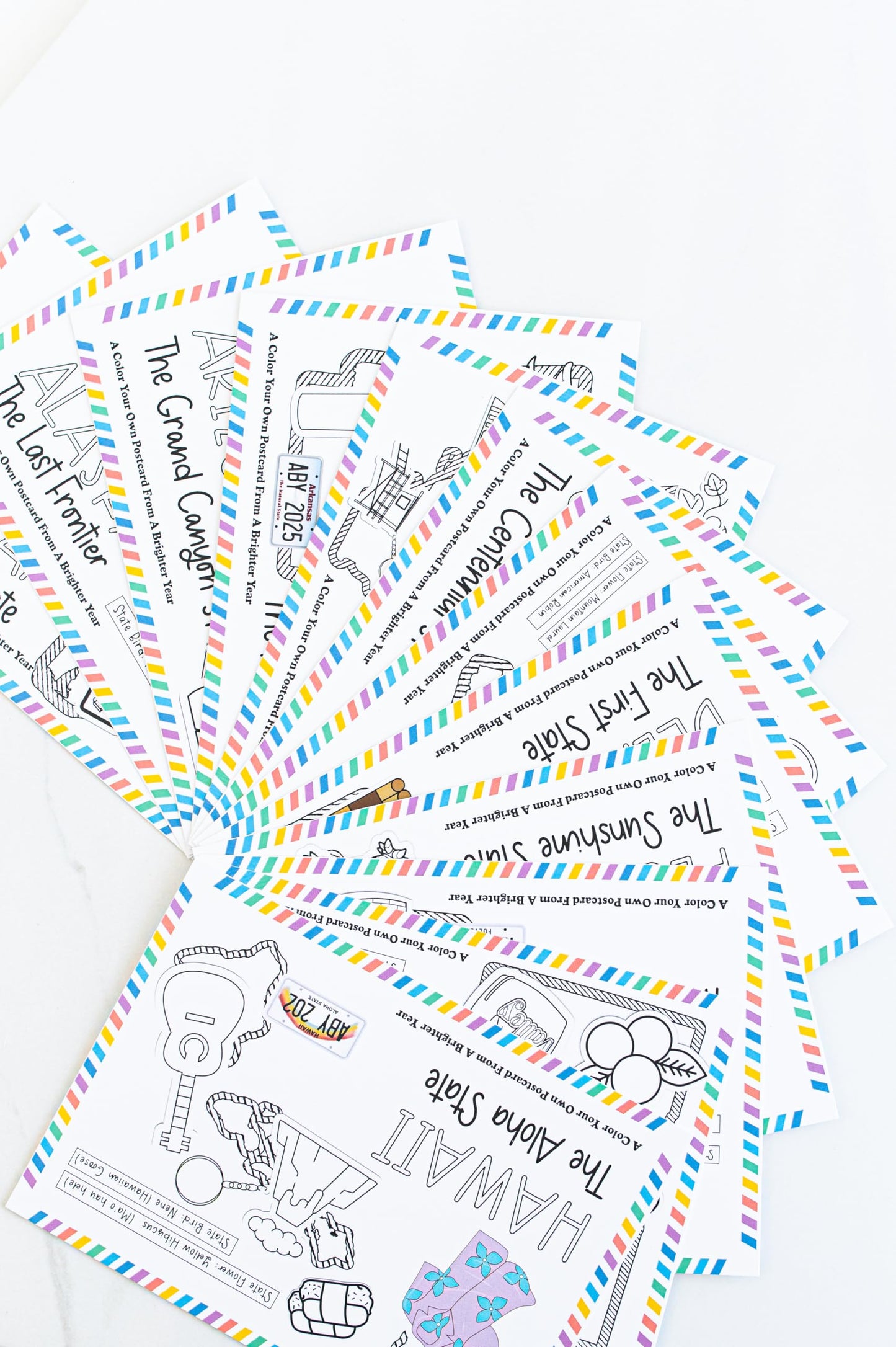 A Brighter Year 51 State Color Your Own Postcard