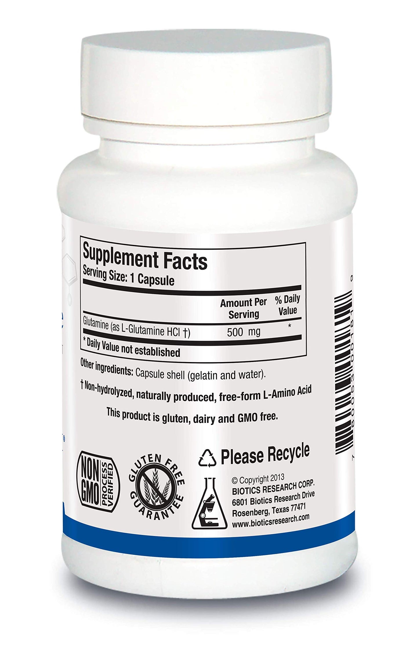 Biotics Research L Glutamine, Gastrointestinal Health, Gut Lining Support, Optimal Muscle Support, Lean Muscle, Antioxidant Activity, Free Form Amino Acid. 180 Capsules
