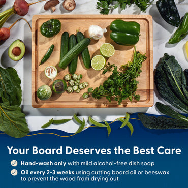 Sonder Los Angeles Winsome Maple Wood Cutting Board Made in USA | Maple Edge Grain Cutting Board for Kitchen with Juice Groove & Sorting Compartment | Gift Box Included | 17x13x1.5 in