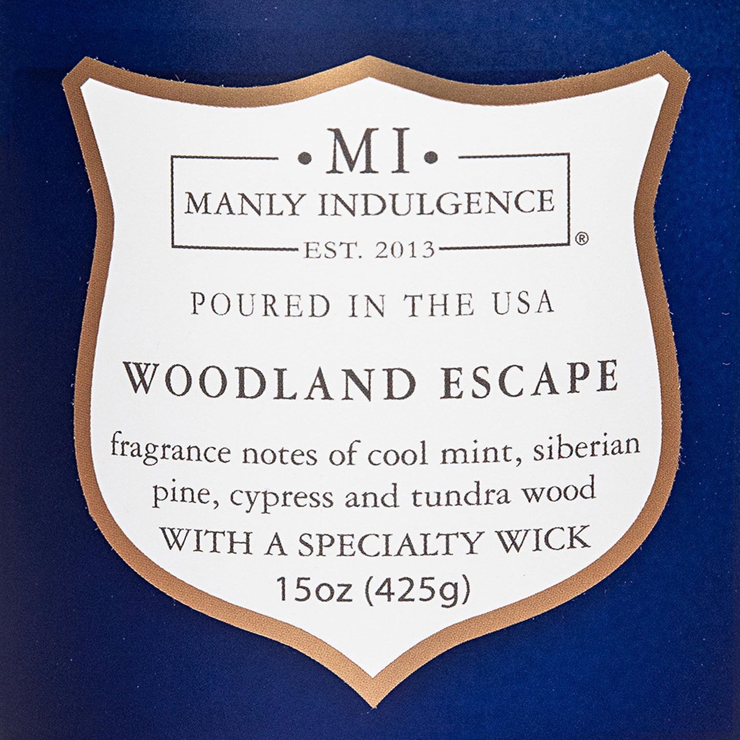 Manly Indulgence Woodland Escape Scented Candles for Men, 15 oz Wooden Wick, Fathers Day Candle, 60H Burn, Candles for Home Scented - Made in The USA