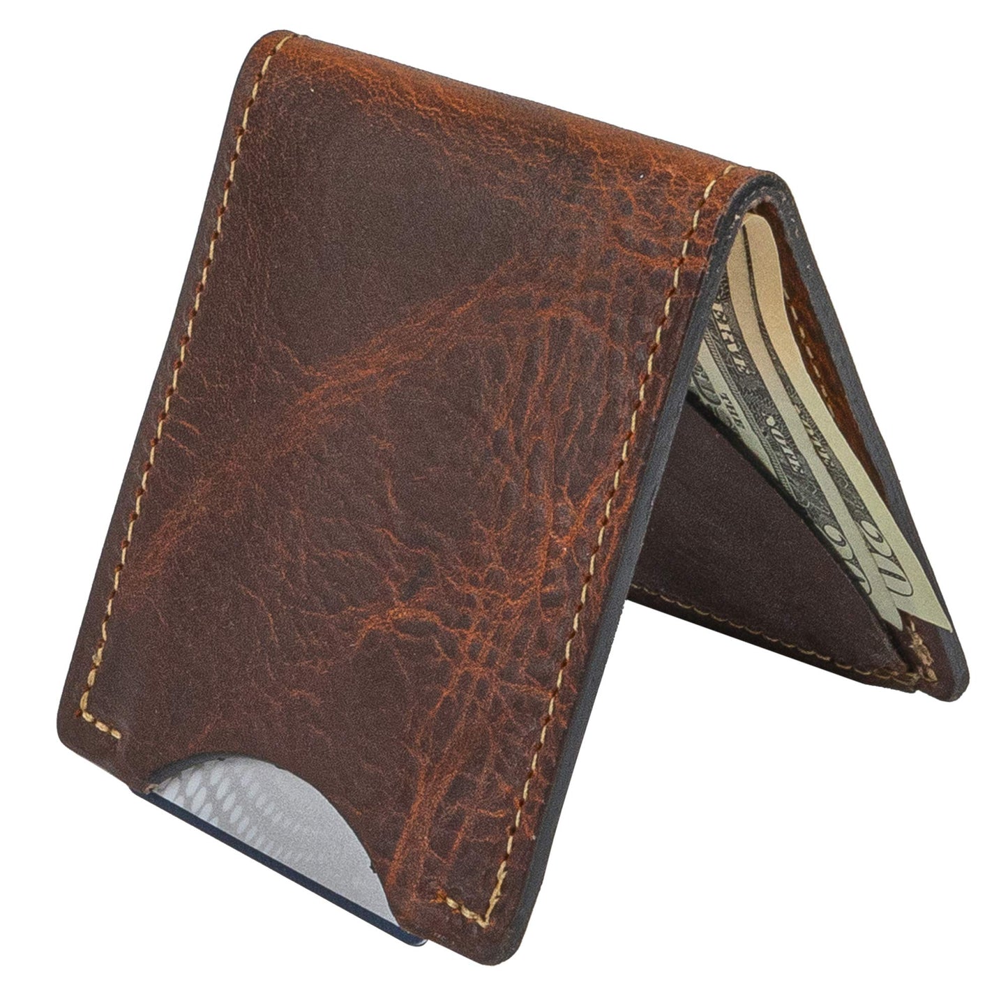 Front Pocket Slim Bifold Wallet for Men | Made in USA | Premium Full Grain Leather Men’s Wallet with Minimalist Design