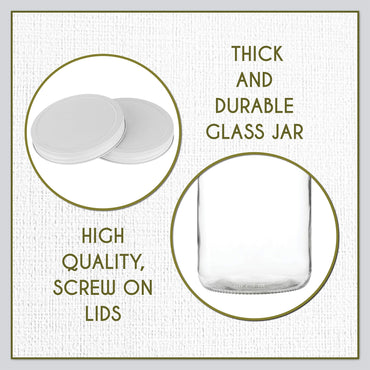 kitchentoolz Gallon Jar 1 Gallon Glass Jar with Lid – Wide Mouth Large Glass Jar for Fermenting, Pickling, Canning, Water Glassing Eggs, Kombucha, and Food Storage – BPA-Free, Made in USA (2-Pack)