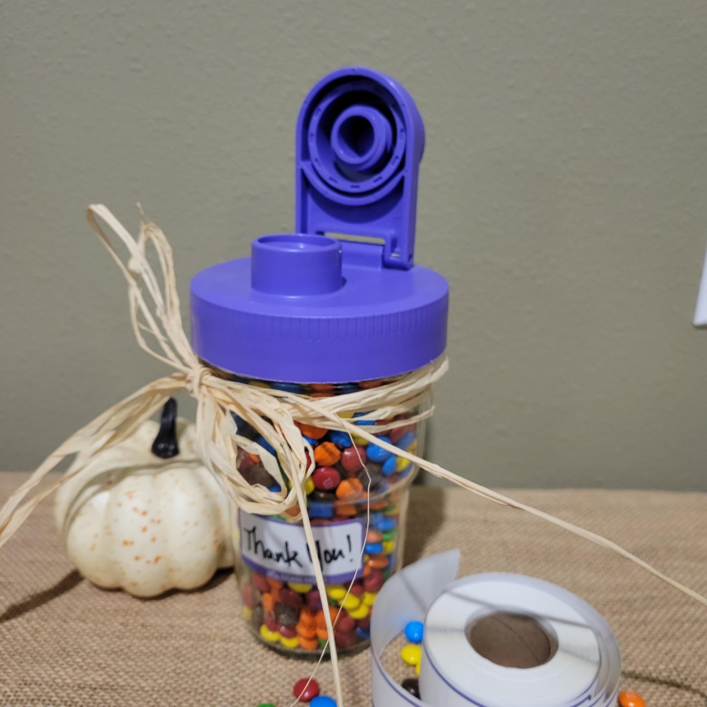 Brewing America Nesting Jar with Drinking Lid as Travel Cup, 1 Pint (16 oz) with Purple Pouring Lid on Wide Mouth Ball Nesting Mason Jar, To Go Drink Cup, 1-Pack