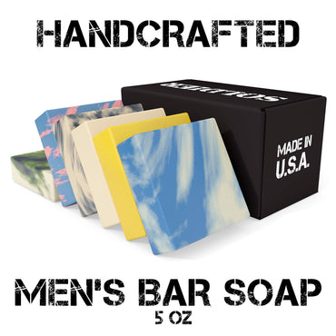 NATURAL AMERICAN Mens Organic Bar Soap, Masculine Scents, 100% Natural Soap for Men - Essential Oils, Organic Shea Butter Natural Body Soap, Natural Bar Soap for Men - SOLDIER Body Soap 5 oz (6pk)