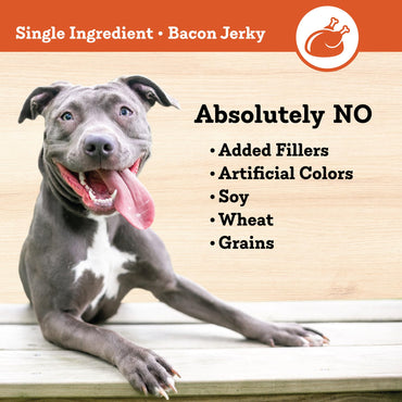 Colorado Naturals Bacon Jerky Strips Dog Treats, 16 oz – All-Natural, Made in USA, No Fillers or Preservatives – Great Source of Protein