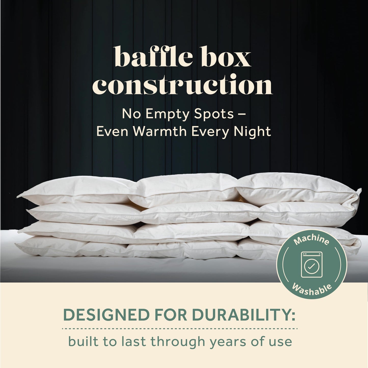 ComfyDown Goose Down White Comforter - Made in USA - 100% Egyptian Cotton 400 Thread Count Cover, 650+ Fill Power, Light Weight, All Season Washable Duvet Insert with Corner tabs
