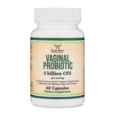 Vaginal Probiotics for Women - Four Probiotics Clinically Studied for Vaginal PH Balance, Vaginal Comfort, Odor Control, and Microbiome Balance (60 Capsules, 5 Billion CFU Per Serving) by Double Wood