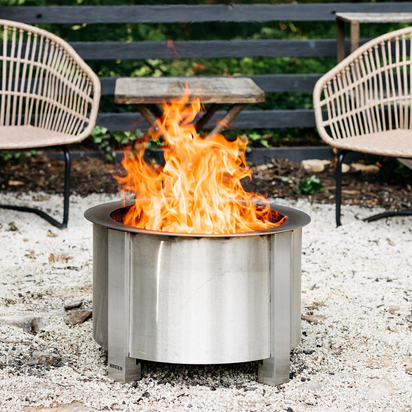 Breeo Smokeless FIrePit (X Series 19, Stainless Steel) | 22.1 inch Smokeless Fire Pit for Outside | 47 Pounds | Ideal for Families Compatible with Wide Range of Breeo Accessories