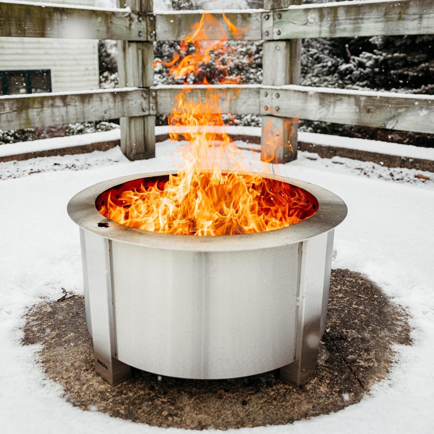 Breeo Smokeless FIrePit (X Series 24, Stainless Steel) | 27.5 inch Smokeless Fire Pit for Outside | 62 Pounds | Ideal for Families Compatible with Wide Range of Breeo Accessories