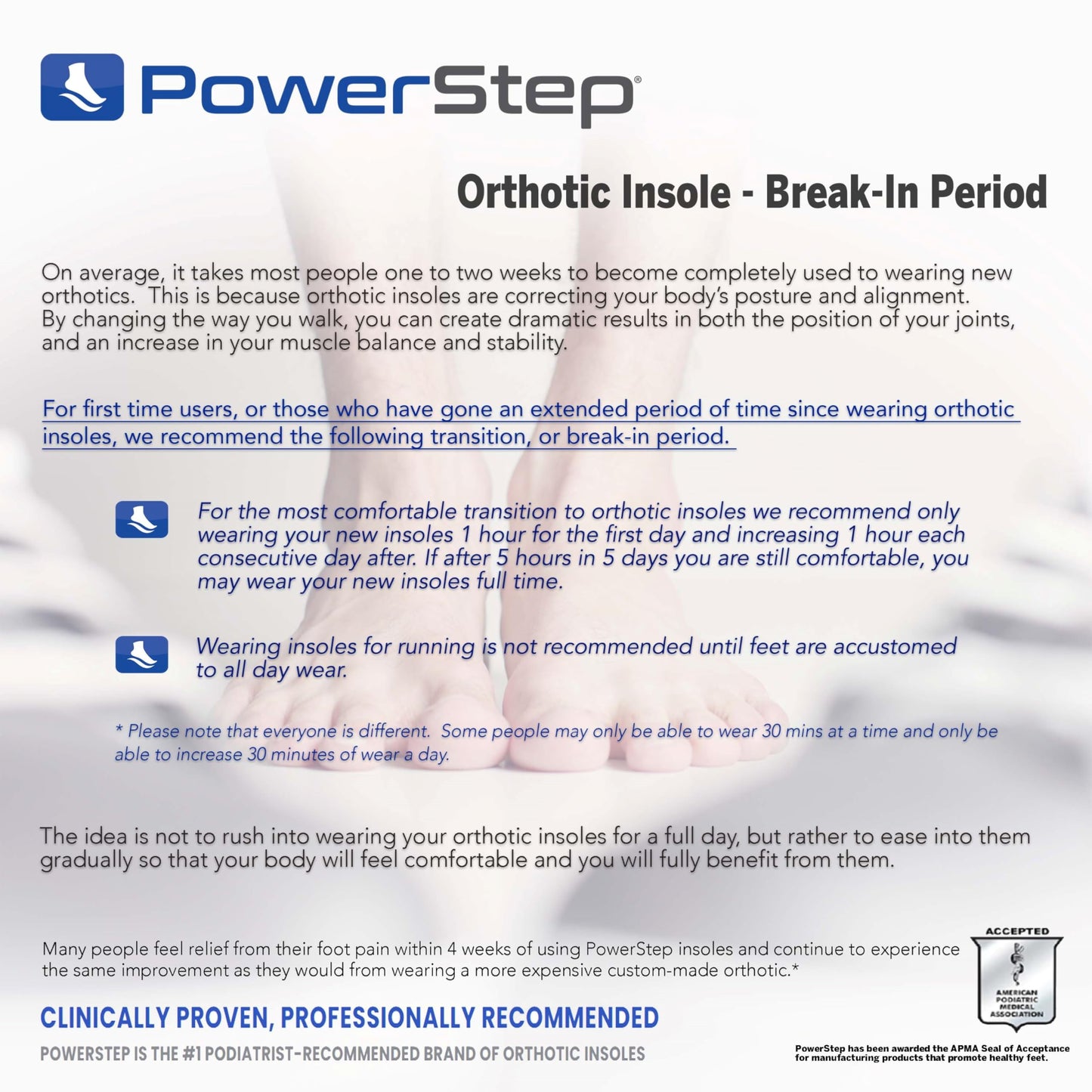 PowerStep Pinnacle Insoles - Orthotics for Plantar Fasciitis Relief – Made in USA Orthotic Insoles for Arch Support with Moderate Pronation - #1 Podiatrist Recommended