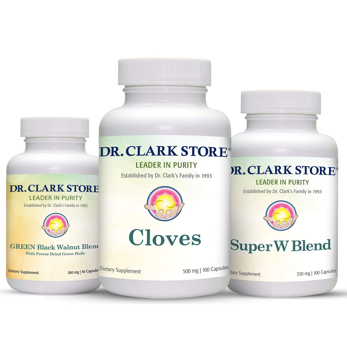 Dr Clark Store Intestine Support & Cleanse Kit - with Freeze-Dried Green Black Walnut Hulls, Wormwood, and Cloves-Helps Maintain Optimum Intestinal Function
