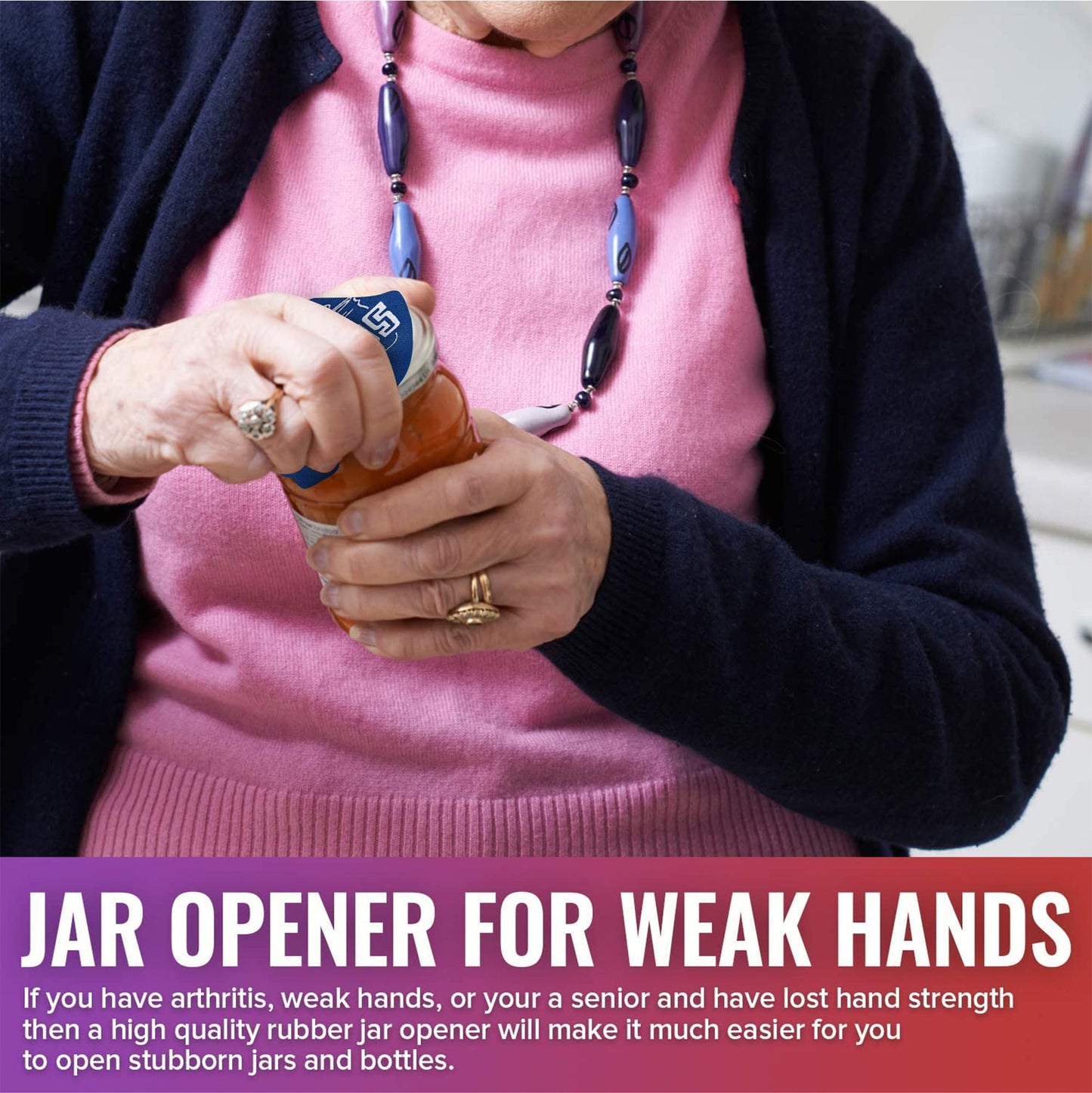 JAR HEADS Rubber Jar Opener Gripper Pad 5 Pack - Thick 5 Inch Grippers for Opening Jars Made in the USA - Jar Opener for Weak Hands & Seniors with Arthritis