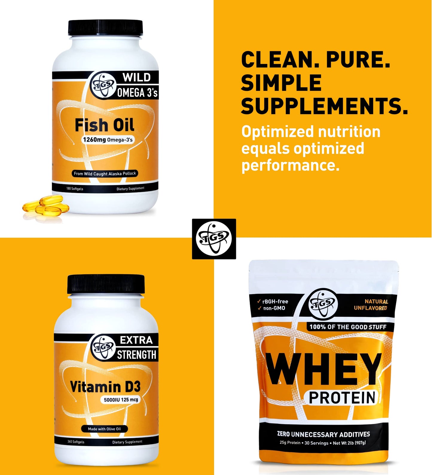TGS Nutrition Whey Protein Powder Unflavored, Unsweetened, Keto Friendly - Low Carb, Low Calorie, No Soy, Made in USA